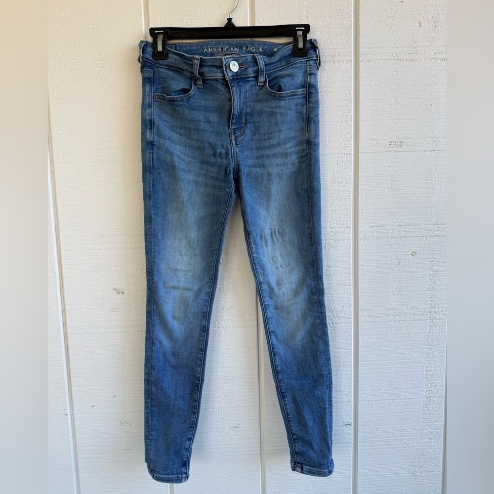 American Eagle Next Level Stretch Size 4S Light Wash Jeggings W/ Flaws